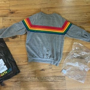 Aviator nation rainbow stripe sweater